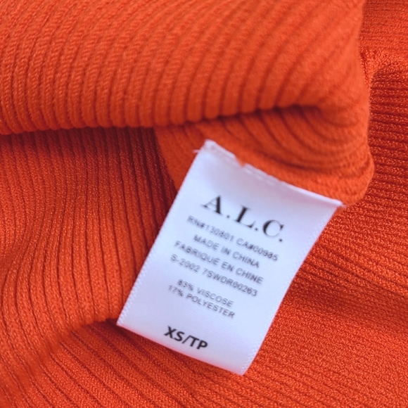 A.L.C. Orange Knit Fit & Flare Dress sz XS - Picture 3 of 4